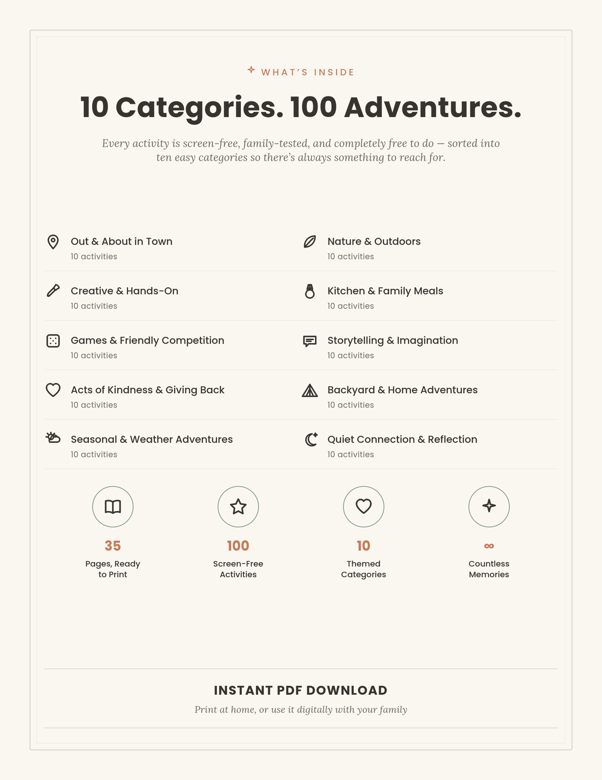 Unplug. Explore. Create. - 100 Screen-Free Activities for Families