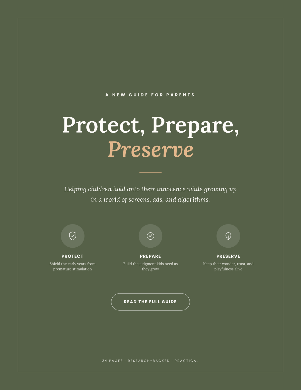 Protect, Prepare, Preserve - Helping Children Hold Onto Their Innocence While Growing Up in a Complicated World