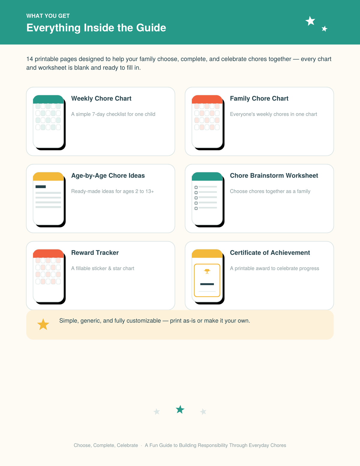 Choose, Complete, Celebrate - A Fun Guide to Building Responsibility Through Ever-day Chores